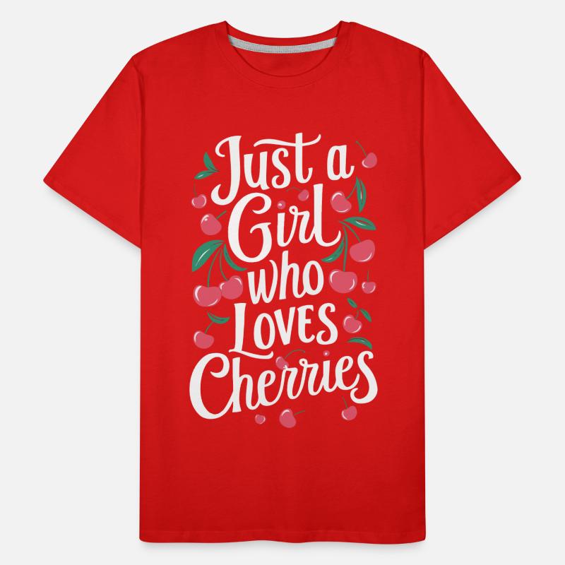 Kirsche Kirschen Früchte Essen Männer Premium Bio T-Shirt