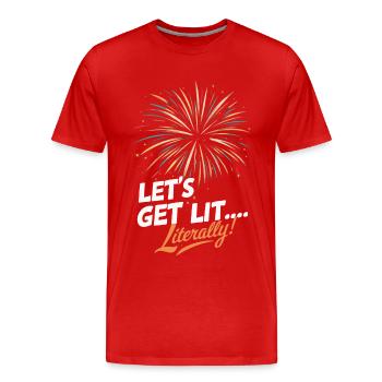 Pyrotechnie Feux d’artifice Pyrotechnie - T-shirt bio Premium Homme - rouge - Devant - Damien (186cm)