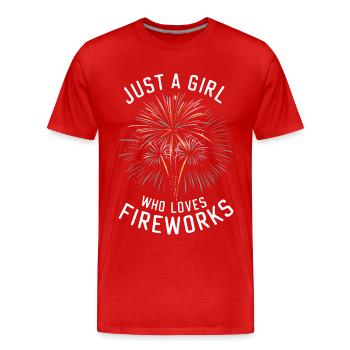 Pyrotechnie Feux d’artifice Pyrotechnie - T-shirt bio Premium Homme - rouge - Devant - Damien (186cm)