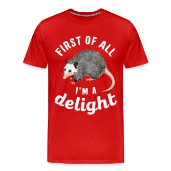 Opossum Possum Animal - Men's Premium Organic T-Shirt - red - Front - Damien (186cm)