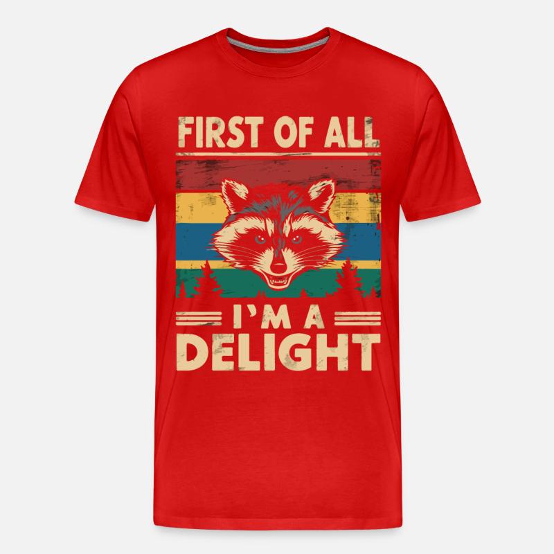 Waschbär - Männer Premium Bio T-Shirt - Rot