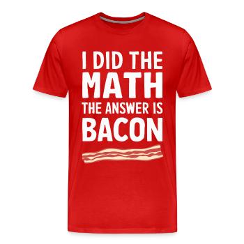 Bacon Frühstück Speck - Männer Premium Bio T-Shirt - Rot - Vorne - Damien (186cm)
