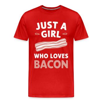 Bacon Breakfast Bacon - Men's Premium Organic T-Shirt - red - Front - Damien (186cm)