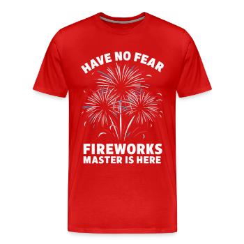 Pyrotechnie Feux d’artifice Pyrotechnie - T-shirt bio Premium Homme - rouge - Devant - Damien (186cm)