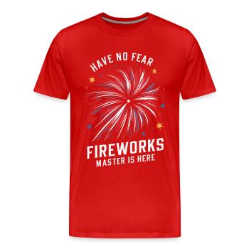 Pyrotechnie Feux d’artifice Pyrotechnie - T-shirt bio Premium Homme - rouge - Devant - Damien (186cm)