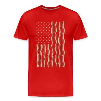 USA Amerika Flagge Patrioten - Männer Premium Bio T-Shirt - Rot - Vorne - Damien (186cm)