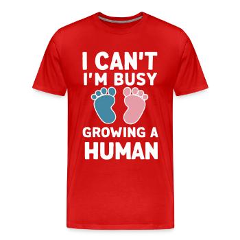 Grossesse Grossesse Accouchement - T-shirt bio Premium Homme - rouge - Devant - Damien (186cm)