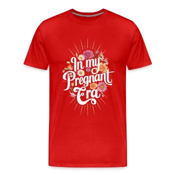 Schwangerschaft Schwanger Geburt - Männer Premium Bio T-Shirt - Rot - Vorne - Damien (186cm)