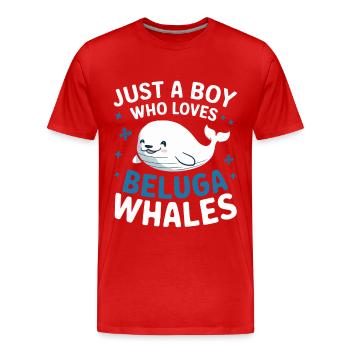 Beluga Wal Ozean Belugas Wale - Männer Premium Bio T-Shirt - Rot - Vorne - Damien (186cm)
