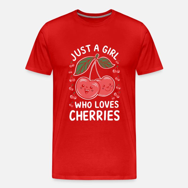 Kirsche Kirschen Früchte Essen - Männer Premium Bio T-Shirt - Rot