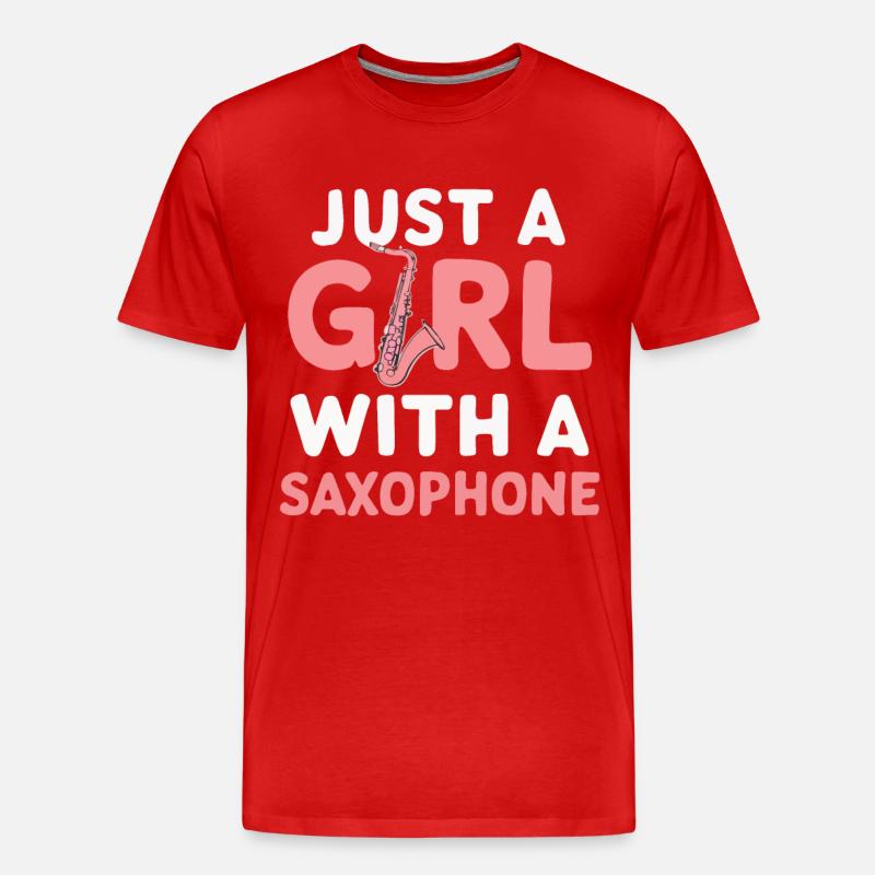 Saxophon Saxofon - Männer Premium Bio T-Shirt - Rot