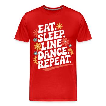 Line Dancing Tanzen Tänzer - Männer Premium Bio T-Shirt - Rot - Vorne - Damien (186cm)