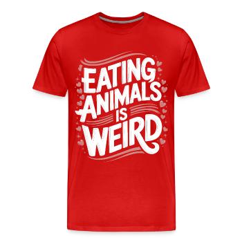 Végétarien Végétalien Végétarien Végétarien - T-shirt bio Premium Homme - rouge - Devant - Damien (186cm)