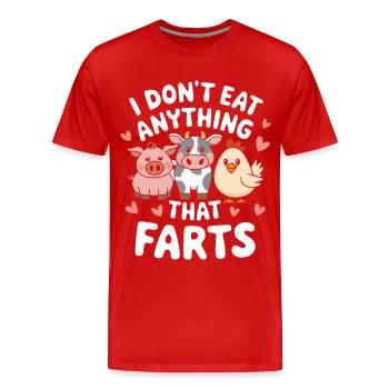 Végétarien Végétalien Végétarien Végétarien - T-shirt bio Premium Homme - rouge - Devant - Damien (186cm)