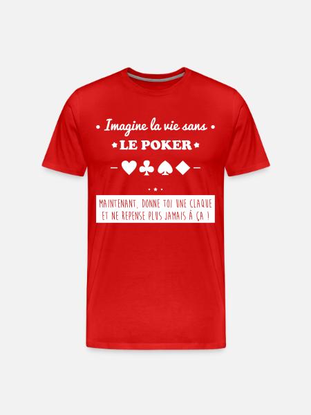 Le poker - T-shirt bio Premium Homme - rouge