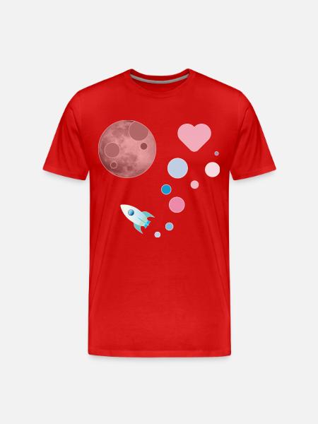 Space Rocket - Männer Premium Bio T-Shirt - Rot