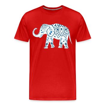 YOGA MÉDITATION BOUDDHA ELEPHANT CADEAUX T-SHIRT - T-shirt bio Premium Homme - rouge - Devant - Damien (186cm)