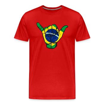 Hangloose, Brazilian Jiu-Jitsu, BJJ Shirt - T-shirt bio Premium Homme - rouge - Devant - Damien (186cm)