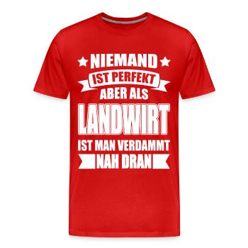 Landwirt Lustiger Sprich Geschenkidee - Männer Premium Bio T-Shirt - Rot - Vorne - Damien (186cm)