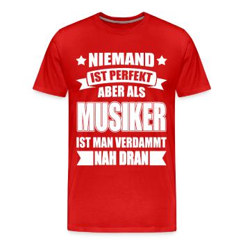 Musiker Musik Hobby Beruf Lustig Geschenk - Männer Premium Bio T-Shirt - Rot - Vorne - Damien (186cm)