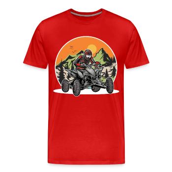 Quad ATV Offroad Quadfahrer - Männer Premium Bio T-Shirt - Rot - Vorne - Damien (186cm)