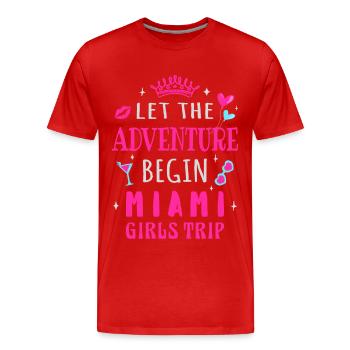 Girls Trip Miami, que l’aventure commence - T-shirt bio Premium Homme - rouge - Devant - Damien (186cm)