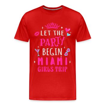 Girls Trip Miami, que la fête commence - T-shirt bio Premium Homme - rouge - Devant - Damien (186cm)