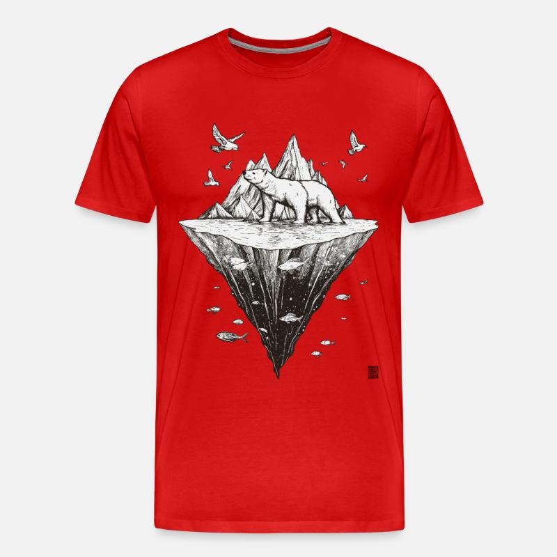 Eisbär - Männer Premium Bio T-Shirt - Rot