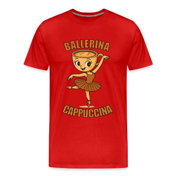 Ballerina Cappuccina Italian Brainrot 2025 - Männer Premium Bio T-Shirt - Rot - Vorne - Damien (186cm)