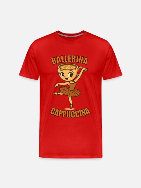 Ballerina Cappuccina Italiensk Brainrot 2025 - Herre Premium T-shirt økologisk - rød