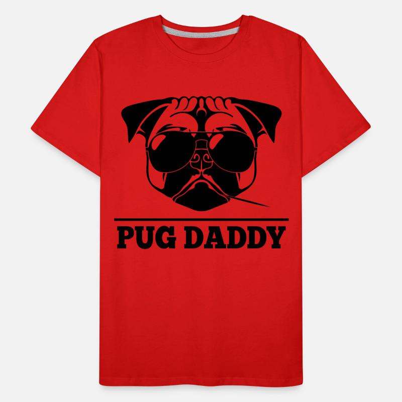 PUG Daddy Mops Tshirt Männer Premium Bio T-Shirt