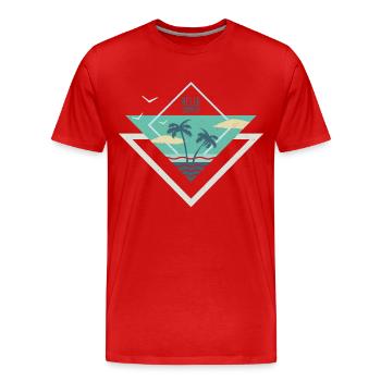 HELLO ÉTÉ - T-shirt bio Premium Homme - rouge - Devant - Damien (186cm)