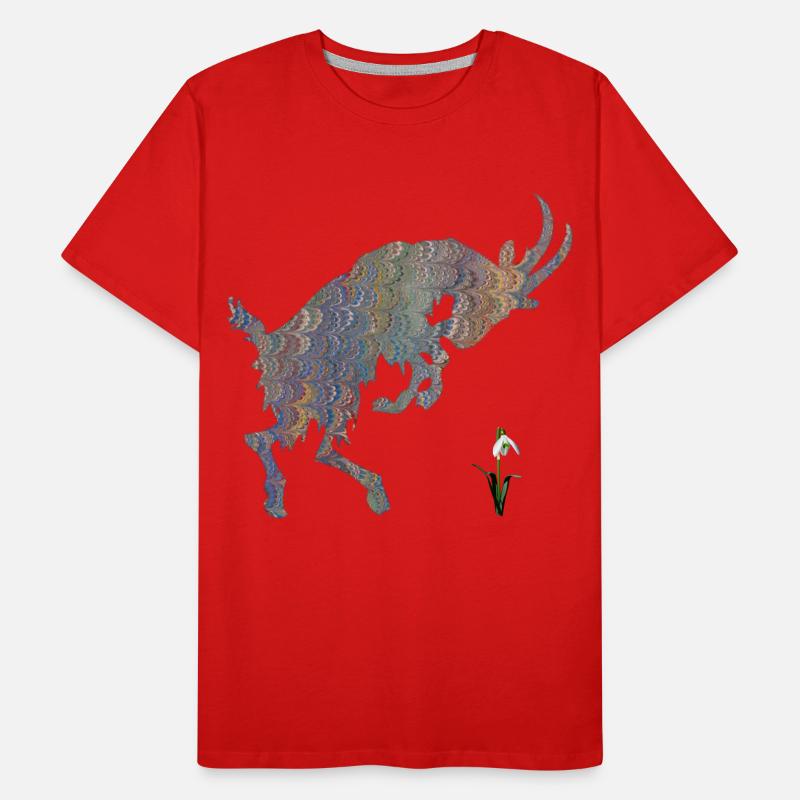 ziege mit schneeglöckchen e 49 Männer Premium Bio T-Shirt