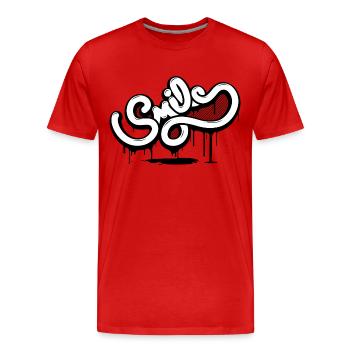 Graffiti Smile - T-shirt bio Premium Homme - rouge - Devant - Damien (186cm)