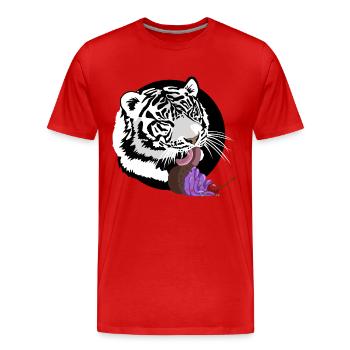 Naschkatze - Männer Premium Bio T-Shirt - Rot - Vorne - Damien (186cm)