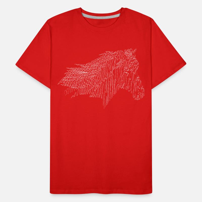 Pferd Schraffur Design Weiß Männer Premium Bio T-Shirt