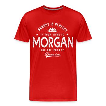 Morgan personalized gift first name morgan - Men's Premium Organic T-Shirt - red - Front - Damien (186cm)