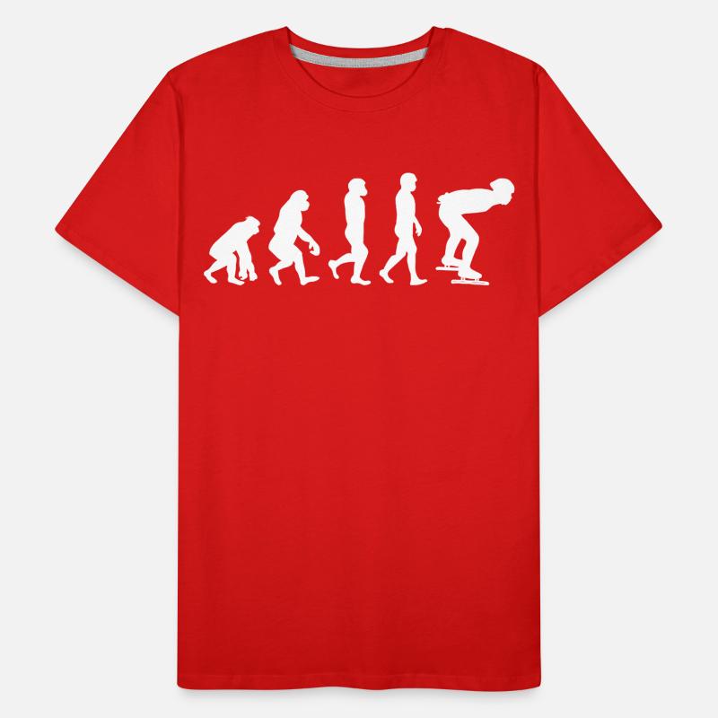 Speed Skating Ice Skater Skate Race Evolution Men's Premium Organic T-Shirt