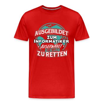 Informatiker Fachinformatiker Informatik Geschenk - Männer Premium Bio T-Shirt - Rot - Vorne - Damien (186cm)