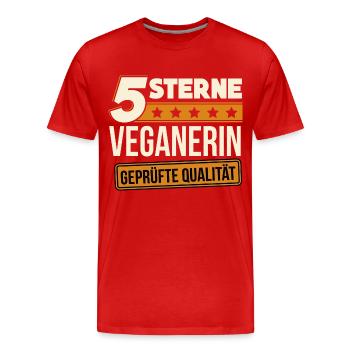 Veganerin Vegan Veganismus Fleischfrei Geschenk - Männer Premium Bio T-Shirt - Rot - Vorne - Damien (186cm)