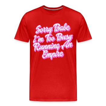 Busy Empire Runner | Couleurs changeantes - T-shirt bio Premium Homme - rouge - Devant - Damien (186cm)