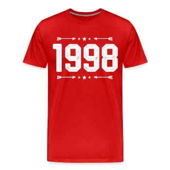 vintage 1998 vintage 27th birthday 1998 - Men's Premium Organic T-Shirt - red - Front - Damien (186cm)