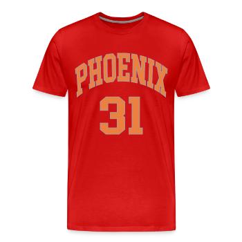 Phoenix 31 - Men's Premium Organic T-Shirt - red - Front - Damien (186cm)
