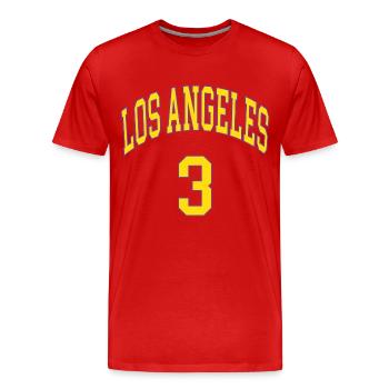 Los Angeles 3 - Männer Premium Bio T-Shirt - Rot - Vorne - Damien (186cm)