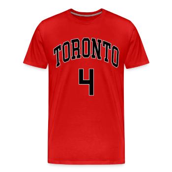 Toronto 4 - Männer Premium Bio T-Shirt - Rot - Vorne - Damien (186cm)