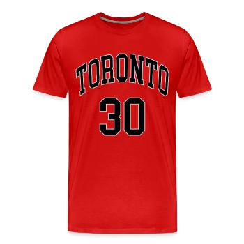 Toronto 30 - Männer Premium Bio T-Shirt - Rot - Vorne - Damien (186cm)
