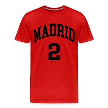 Madrid 2 - T-shirt bio Premium Homme - rouge - Devant - Damien (186cm)