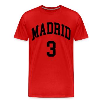Madrid 3 - T-shirt bio Premium Homme - rouge - Devant - Damien (186cm)