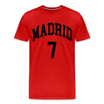 Madrid 7 - T-shirt bio Premium Homme - rouge - Devant - Damien (186cm)