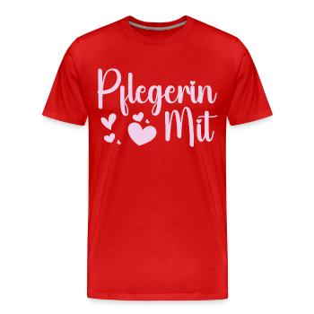 Pflegerin - Herz Symbol - Pflegefachfrau - DANKE - Männer Premium Bio T-Shirt - Rot - Vorne - Damien (186cm)